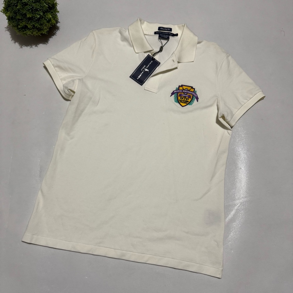 Ralph Lauren NWT White Polo Medium Black Enterprise Pepsiโ Golf Tennis Challenge
